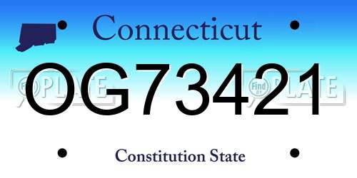OG73421 Connecticut License Plate