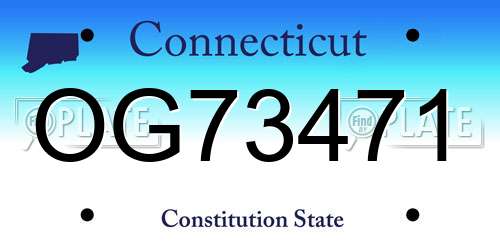 OG73471 Connecticut License Plate