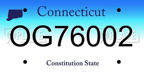 OG76002 Connecticut License Plate