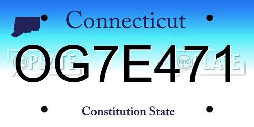 OG7E471 Connecticut License Plate