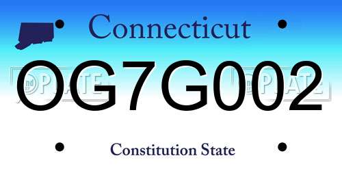 OG7G002 Connecticut License Plate