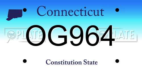 OG964 Connecticut License Plate