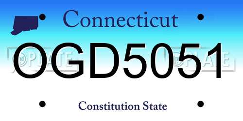 OGD5051 Connecticut License Plate