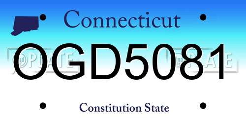 OGD5081 Connecticut License Plate