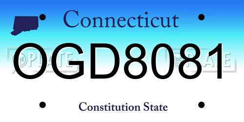 OGD8081 Connecticut License Plate