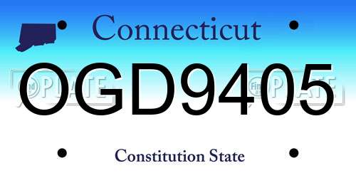 OGD9405 Connecticut License Plate