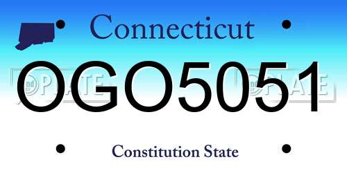 OGO5051 Connecticut License Plate