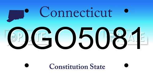 OGO5081 Connecticut License Plate