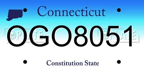 OGO8051 Connecticut License Plate