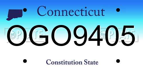 OGO9405 Connecticut License Plate