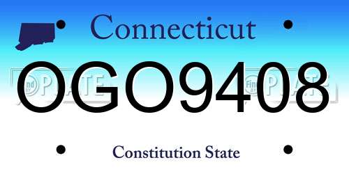 OGO9408 Connecticut License Plate
