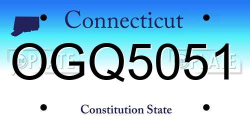 OGQ5051 Connecticut License Plate