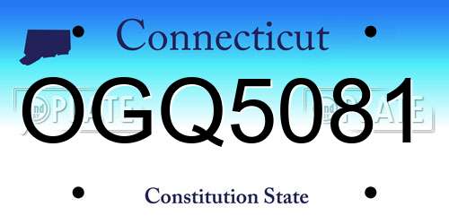 OGQ5081 Connecticut License Plate