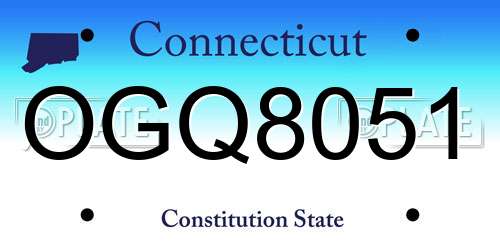 OGQ8051 Connecticut License Plate