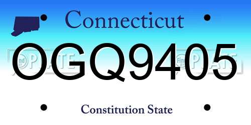OGQ9405 Connecticut License Plate