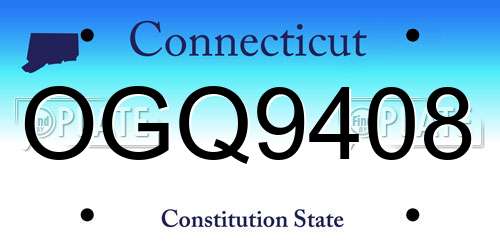 OGQ9408 Connecticut License Plate