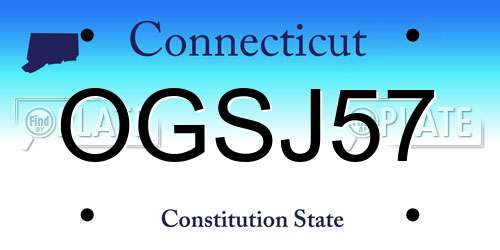 OGSJ57 Connecticut License Plate