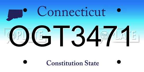 OGT3471 Connecticut License Plate