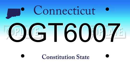 OGT6007 Connecticut License Plate