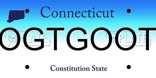 OGTGOOT Connecticut License Plate