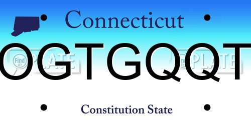 OGTGQQT Connecticut License Plate