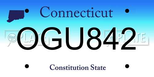 OGU842 Connecticut License Plate