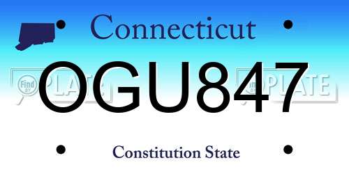 OGU847 Connecticut License Plate