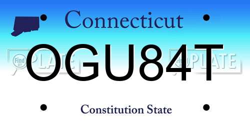 OGU84T Connecticut License Plate