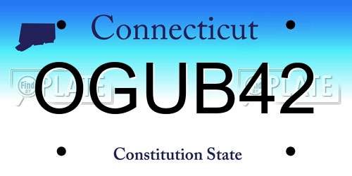 OGUB42 Connecticut License Plate