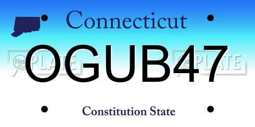 OGUB47 Connecticut License Plate