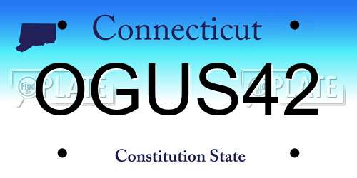 OGUS42 Connecticut License Plate