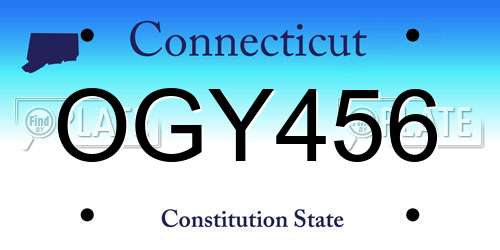 OGY456 Connecticut License Plate