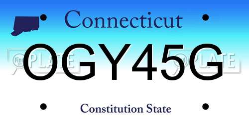 OGY45G Connecticut License Plate