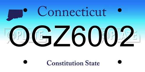 OGZ6002 Connecticut License Plate