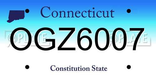 OGZ6007 Connecticut License Plate
