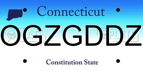 OGZGDDZ Connecticut License Plate