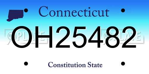 OH25482 Connecticut License Plate