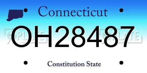 OH28487 Connecticut License Plate