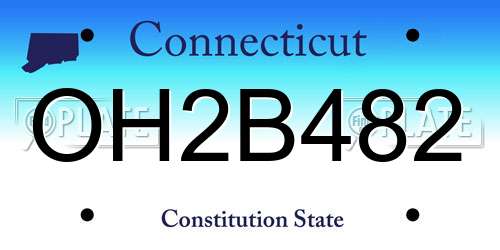 OH2B482 Connecticut License Plate
