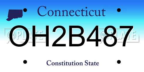 OH2B487 Connecticut License Plate