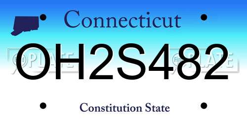 OH2S482 Connecticut License Plate