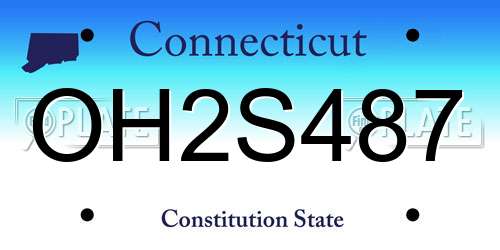 OH2S487 Connecticut License Plate