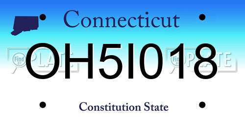 OH5I018 Connecticut License Plate