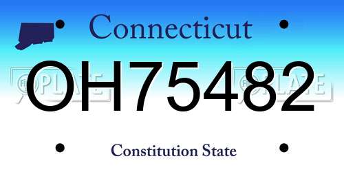 OH75482 Connecticut License Plate