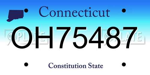 OH75487 Connecticut License Plate