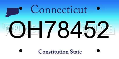 OH78452 Connecticut License Plate