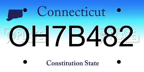 OH7B482 Connecticut License Plate