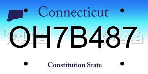 OH7B487 Connecticut License Plate
