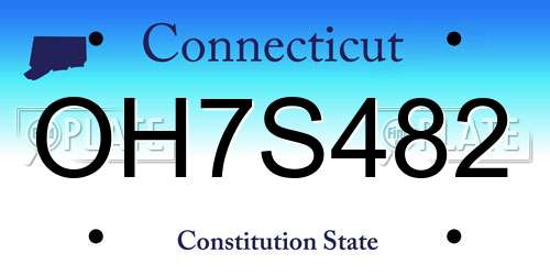 OH7S482 Connecticut License Plate