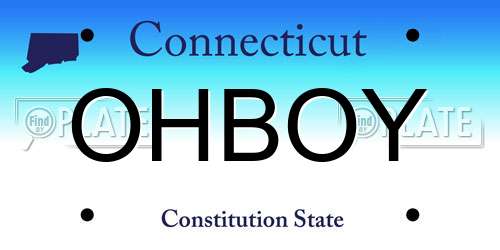 OHBOY Connecticut License Plate
